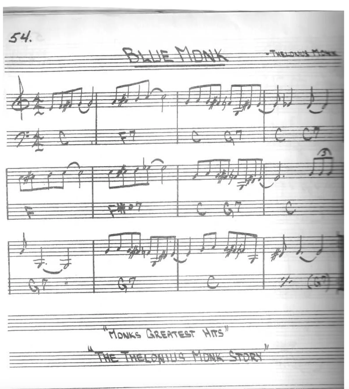 Blue Monk lead sheet