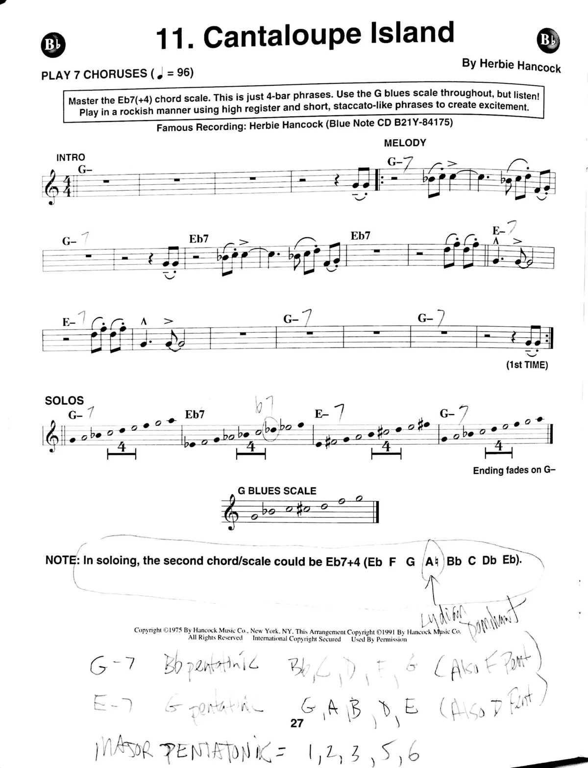 Cantaloupe Island lead sheet