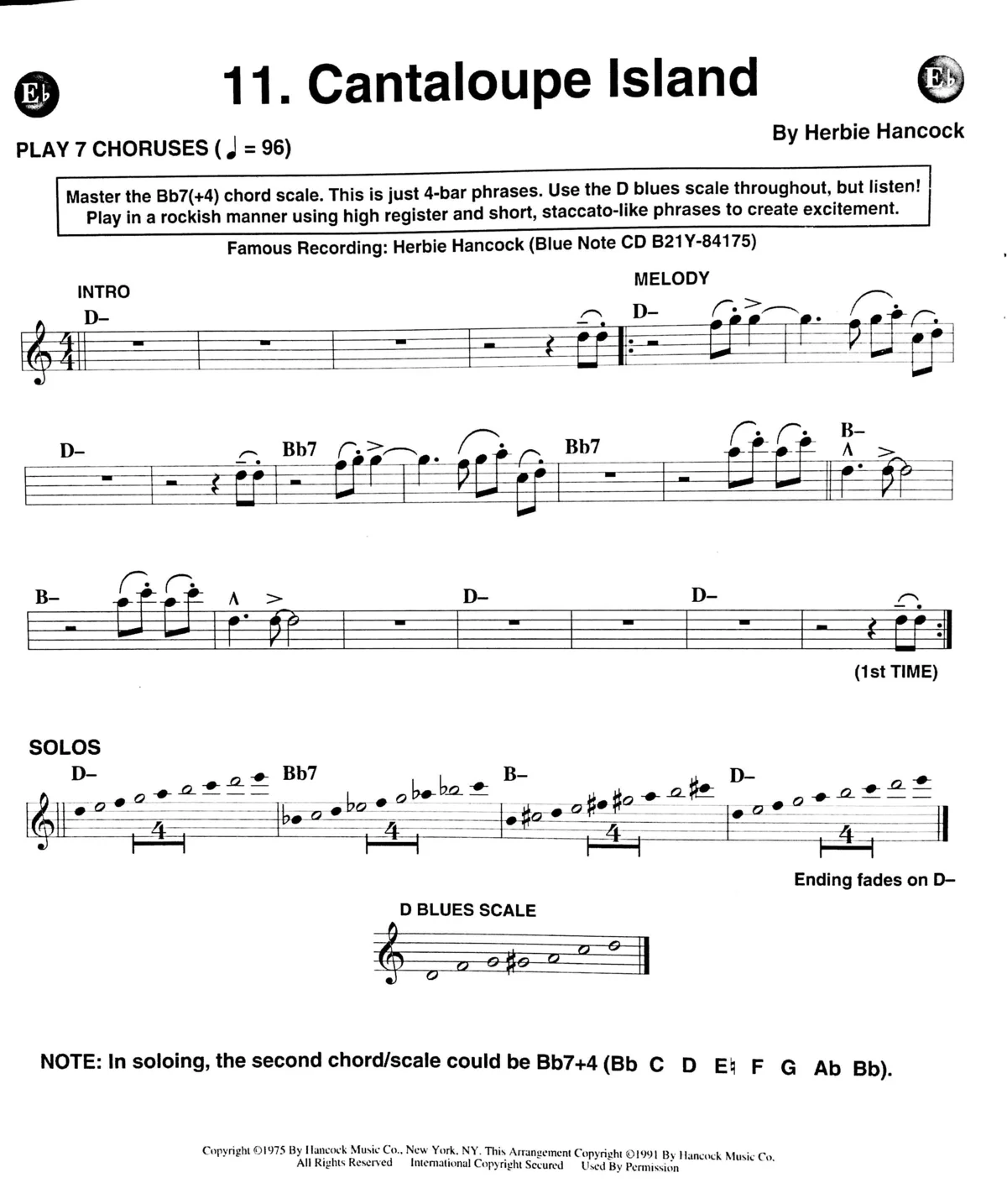 Cantaloupe Island lead sheet